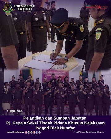 Tingkatkan Kinerja, Kejaksaan Negeri Biak Lantik Dua Pejabat Awal 2025