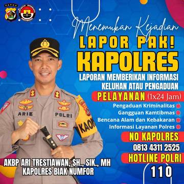 Warga Biak Numfor Apresiasi Layanan Lapor Pak Kapolres