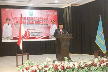 Pidato Kenegaraan, Bupati Biak Sampaikan Hasil Kinerja Pemerintahan