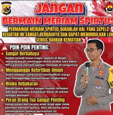 Imbauan Bahaya Meriam Spirtus Disosialisasikan Polres Biak Numfor