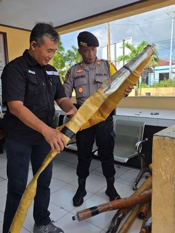 Polres Biak Numfor Sita Puluhan Meriam Spirtus