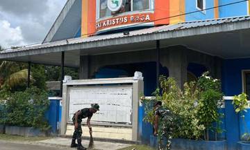 Yonif TP 858/MSB Gelar Karya Bakti di Biak