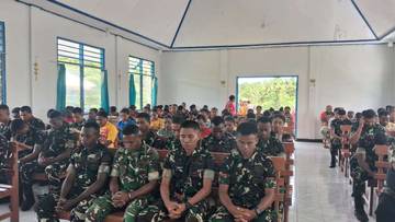 Yon TP-858/MSB Ibadah Bersama Jemaat  GKI-Ebenheazer dan GKI-Makmakerbo