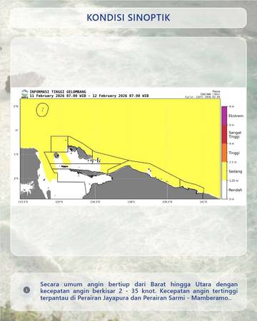 BMKG Keluarkan Peringatan Dini Gelombang Tinggi di Perairan-Papua