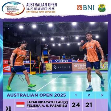 Jafar/Felisha Tembus 8 Besar Australia Open 2025