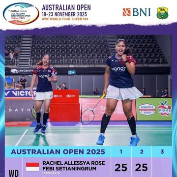 Rachel/Febi Wakil Indonesia Terakhir Yang Lolos ke-8 Besar