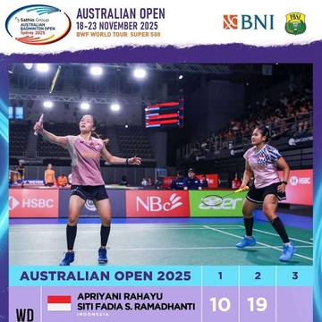 Kalahkan Apri/Fadia, Rachel/Febi ke Semifinal Australia Open 2025