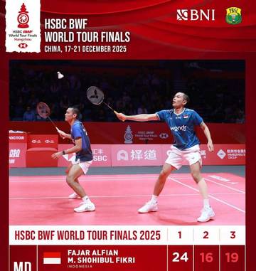 Hasil BWF World Tour Finals 2025, Fajar/Fikri Tumbang