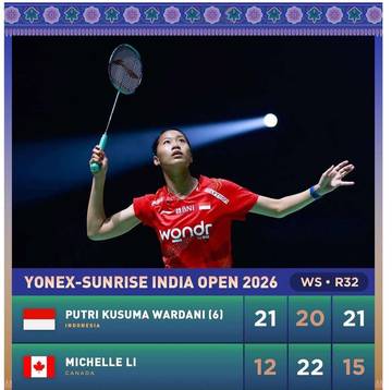 Putri Melangkah ke-16 Besar India Open 2026