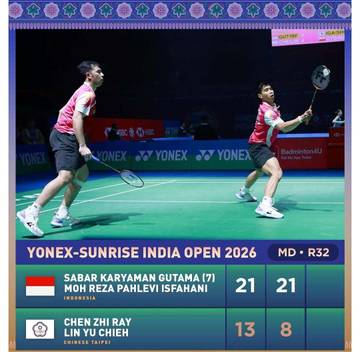 Sabar-Reza Ikuti Jejak Putri ke-16 Besar India Open