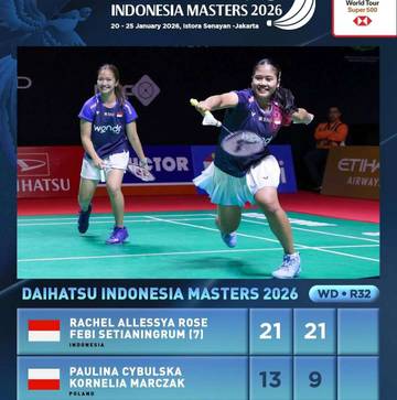 Rachel/Febi Tambah Daftar Wakil Indonesia ke-16 Besar