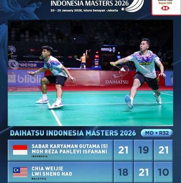 Menang Rubber Game, Sabar/Reza ke-16 Besar Indonesia Masters