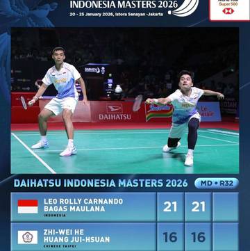 Indonesia Masters 2026, Leo/Bagas Kunci Tiket 16 Besar