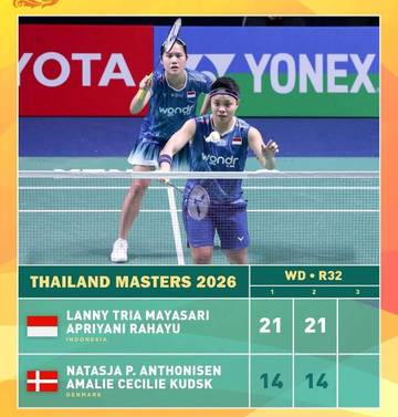 Thailand Masters 2026, Apri/Lanny Lolos ke-16 Besar