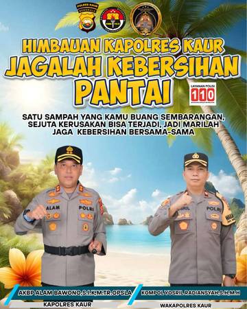 Jaga Wisata, Kapolres Kaur Kampanyekan Pantai Bersih