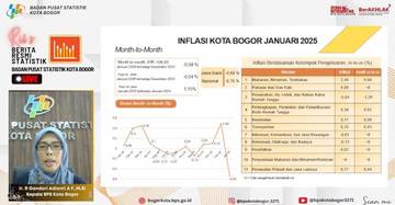 Kota Bogor Alami Deflasi 0,54Persen,  Januari 2025