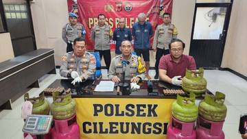 Polsek Cileungsi Ungkap Pengoplos Gas Bersubsidi