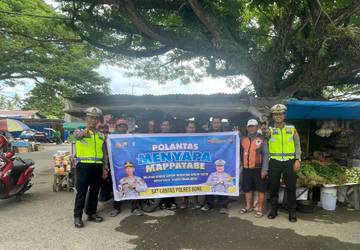 Polantas Menyapa Mappatabe, Satlantas Polres Bone Sasar Pasar