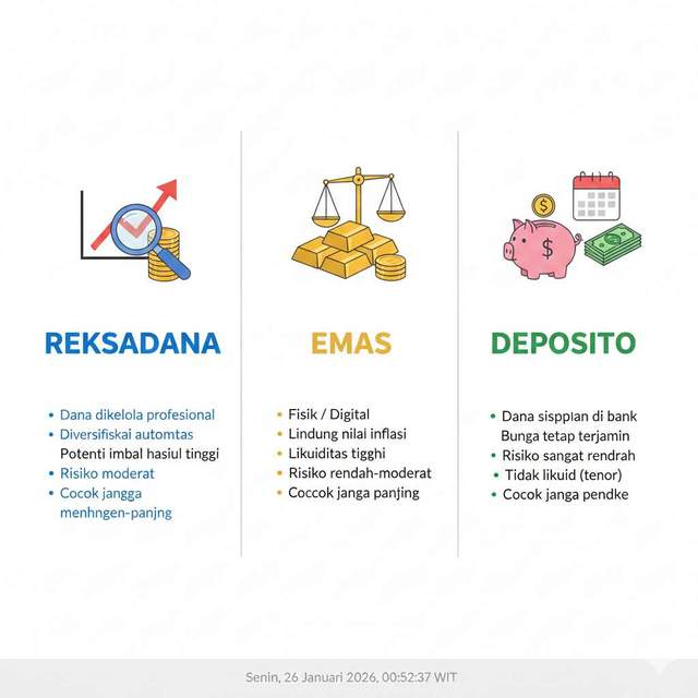 Reksadana, Emas, Deposito: Pilih Investasi Sesuai Tujuan
