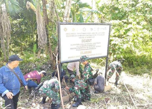 Satgas PKH Pasang Plang Amankan Hutan Negara Mentawai