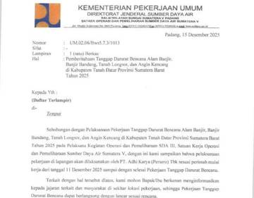 Kementerian PUPR Genjot Pengerjaan Pasca Bencana Tanah Datar