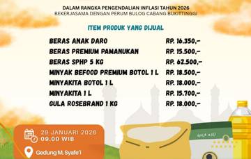 Operasi Pasar di Padang Panjang Kamis Lusa