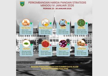 Harga Pangan Strategis di Padang Panjang Turun Signifikan