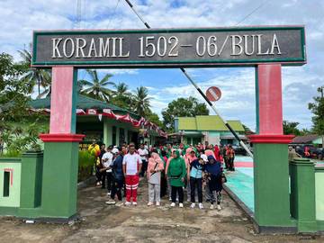 Syukuri HUT TNI, Koramil Bula Gelar Olahraga Bersama