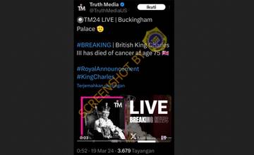Hoaks Raja Charles III Meninggal Dunia karena Kanker
