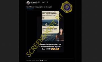 [HOAX] Tol Semarang – Demak Dijual ke China Seharga Rp400 Miliar