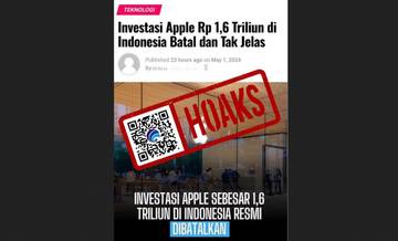 [HOAX] Apple Resmi Batalkan Investasi 1,6 Triliun ke Indonesia