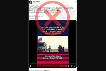 [HOAX] Sambutan Hangat Kehadiran Pasukan Rusia di Gaza