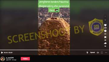 [HOAX] Video Seseorang Kibarkan Bendera Palestina di Piramida Mesir