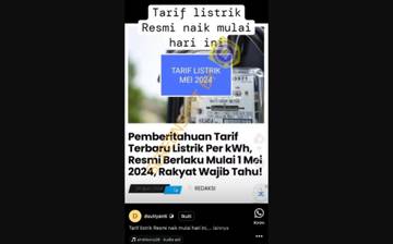 [HOAX] Tarif Listrik Resmi Naik Mulai Mei 2024