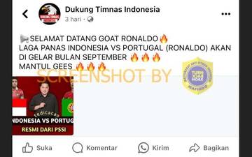 [HOAX] Indonesia vs Portugal Dilaksanakan September 2024