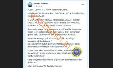 [HOAX] Polusi Udara Tidak Berbahaya, Hanya Hoaks Internasional