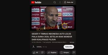 [HOAX] Timnas Indonesia Lolos Piala Dunia 2026