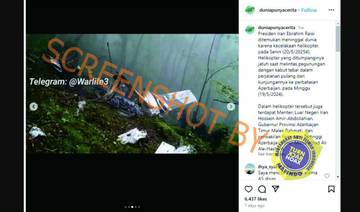 [HOAX] Foto-Foto Puing Jatuhnya Helikopter Presiden Iran
