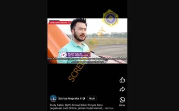 [HOAX] Proyek Baru Raffi Ahmad dan Rudy Salim Legalisasi Judi Online