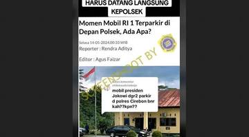[HOAX] Kasus Vina, Mobil Presiden Jokowi Parkir di Polsek Cirebon