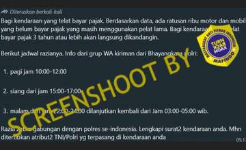 [HOAX] Razia Kendaraan yang Mati Pajak