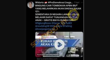 [HOAX] Ibu Melahirkan Dikenai Pajak 12%