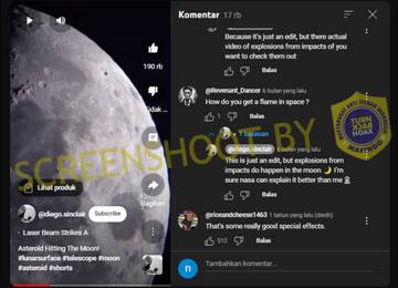 [HOAX] Detik-detik Bulan Ditabrak oleh Asteroid
