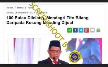 [HOAX] 100 Pulau Akan Dijual