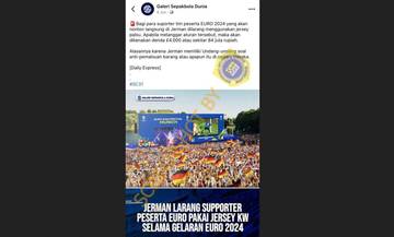 [HOAX] Jerman Larang dan Denda Supporter Memakai Jersey Palsu