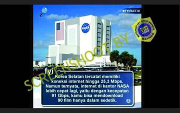 [HOAX] Kecepatan Internet di Kantor NASA Mencapai 91 Gbps