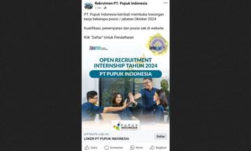 [HOAX] Info Magang Rekrutmen PT. Pupuk Indonesia