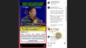[HOAX] Menkes Budi Tentang Lockdown Selanjutnya dan Great Reset