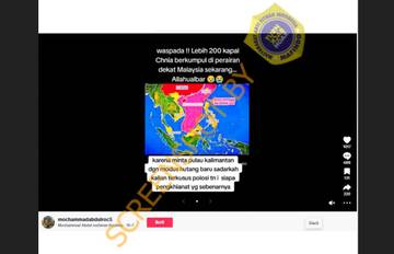 [HOAX] 200 Kapal China Minta Pulau Kalimantan