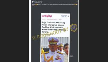 [HOAX] Raja Thailand Larang Warganya ke Indonesia
